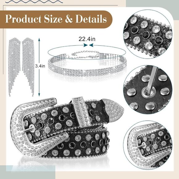 Cowgirl Hat Rhinestones Jewelry Set Western Party Accessory for Women main image 5